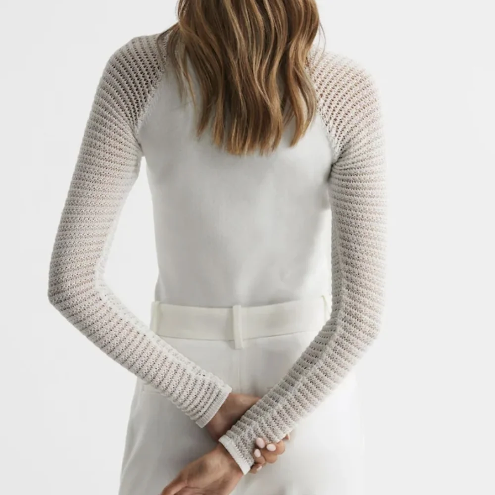 White Reiss Maria Sheer Twist Front Jumper